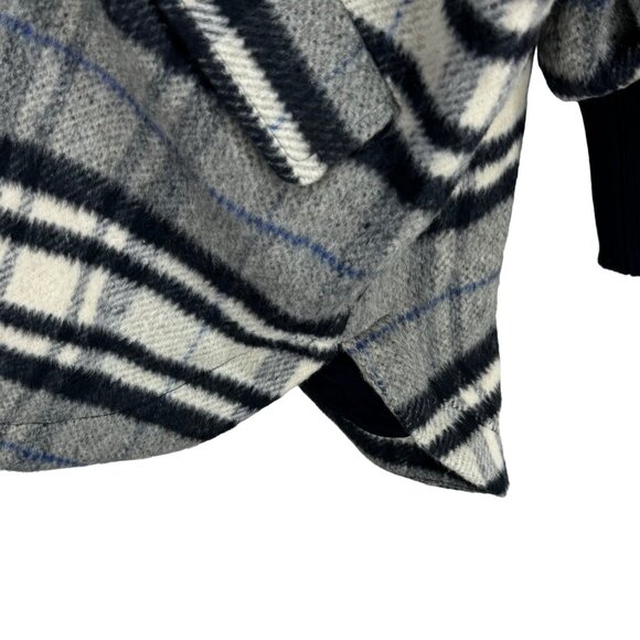 NWT Steve Madden L Plaid Longline Coat With Pockets & Ribbed Cuffs - Picture 9 of 14